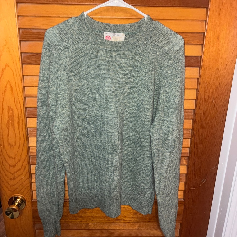 Vintage Kings Road Sears Crewneck Pure Wool Sweater, green - mens size large